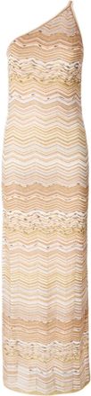 Missoni One-Shoulder Maxi Dress in Shimmering Chevron Design