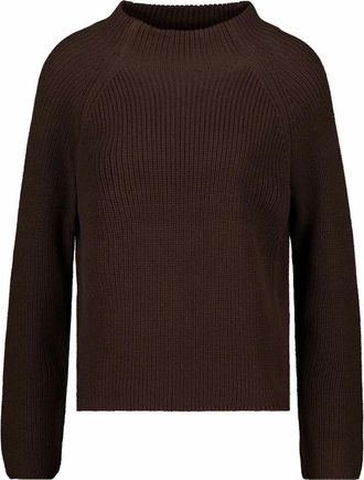 Monari Pullover met opstaande kraag - Dames - Truien - Bruin - Maat: 2XL