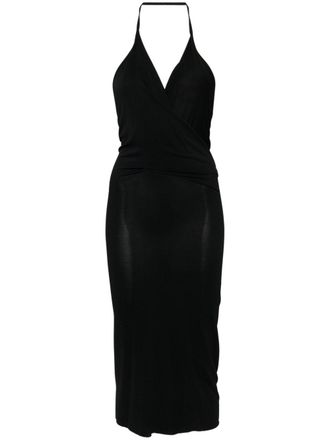 Rick Owens Rose midi-jurk met col - Zwart