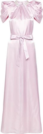 Huishan Zhang Purple Crystal-Embellished Satin Gown - Womens - Spandex/Elastane/Silk/Acetate