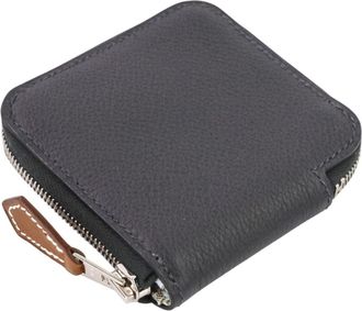 Herm&egrave;s Black Epsom Leather Coin Purse/Coin Case (Pre-Owned)