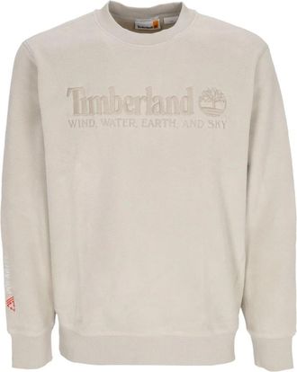 Timberland Linear Logo Crewneck Sweatshirt Island Fossil - Heren - Sweatshirts - Beige - XL - Polyester - Hoodies & sweatvesten