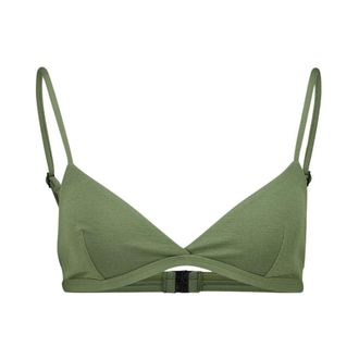 Matteau Bikinis, female, Green, S, Safari Crinkle Triangle Bikini Top