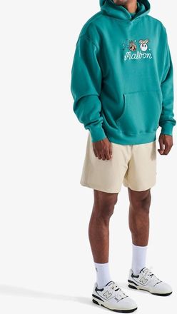 Malbon Golf Two Man Scramble Hoodie In Blue Green