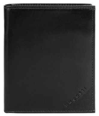 Bugatti Geldb&ouml;rse BUGATTI NOBILE, Herren, schwarz, Leder, leicht gl&auml;nzend, unifarben, Kleinlederwaren Geldb&ouml;rse, echt Leder