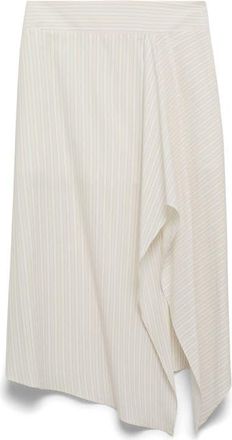 Mango Stripe Asymmetric Midi Skirt in Ecru at Nordstrom, Size X-Small