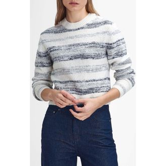 Barbour Anya Wool Blend Sweater in White/Blue Multi at Nordstrom Rack, Size 4 Us / 8 Uk