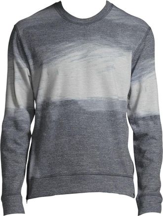 J Brand Mens Gray Ombre Print Messer Fleece Sweatshirt Sweater