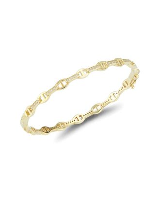 Chloe and Madison Chloe And Madison 14K Over Silver Cz Mariner Link Bangle Bracelet
