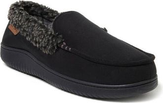 Dearfoams Alexander Faux Shearling Driving Loafer in Black at Nordstrom, Size Small