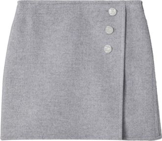 Tory Burch Monogram Mini Rok - Dames - Korte rokken - Grijs - 3XS - Wol - Rokken