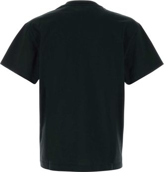 Jil Sander Mens Logo-Embroidered Cotton T-Shirt Black
