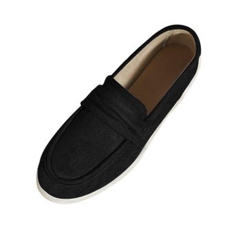 Generic Womens Loafer Shoes Casual Comfortable Ladies Loafers Flats Stylish Solid Color Lightweight Classic Slip On Walking Shoes Work Holiday Black