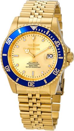 Invicta Pro Diver Automatic Date Gold Dial Mens Watch 29185