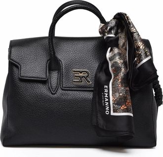 Ermanno Scervino Violet Handbag With Structured Silhouette And Decorative Scarf