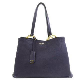 Miu Miu Blue Leather Tote Bag (Pre-Owned)