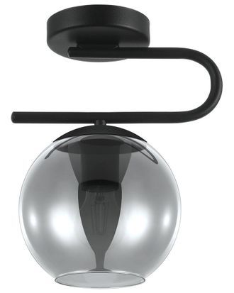 Eglo Eglo Marojales 1 Light Ceiling Light With Matte Black Finish & Smoked Glass Shade