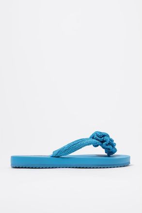 Bimba & Lola Crochet Flower Flip-Flop in Blue at Nordstrom, Size 36