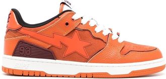 A Bathing Ape SK8 STA low-top sneakers - men - Calf Leather/Leather/Leather/Rubber - 9.5 - Orange