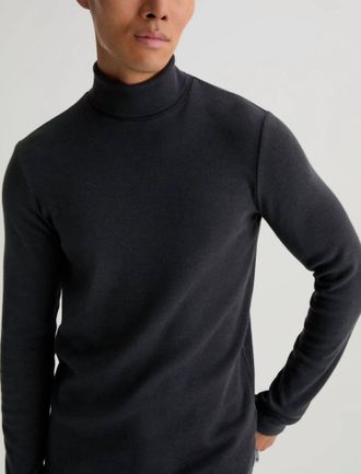 AG - Adriano Goldschmied Canon Long Sleeve Turtleneck Top In Heather Charcoal