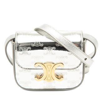 Celine Pre-owned Celine Mini Triomphe Metallic Calfskin Claude Crossbody Ladies 06LASCZAMHQN6TWK