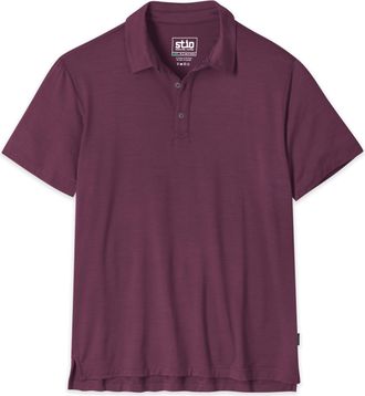 Stio | Mens Alpin Lightweight Merino Polo Shirt Short Sleeve, Size Extra Large in Aubergine