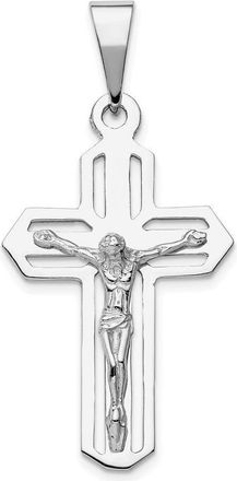 Diamond2Deal 14k White Gold Crucifix Pendant