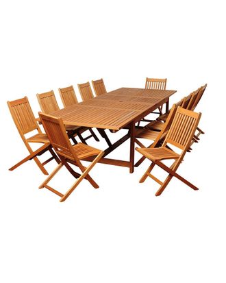 Amazonia Teak barrett 13Pc Patio Dining Set