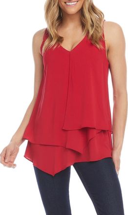 Karen Kane V-Neck Layered Asymmetrical Tank at Nordstrom, Size X-Small