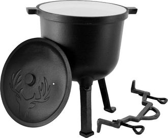 OEM Caldero De Hierro Fundido Esmaltado De 10 Litros, Olla De Caza Para Asar A La Lumbre