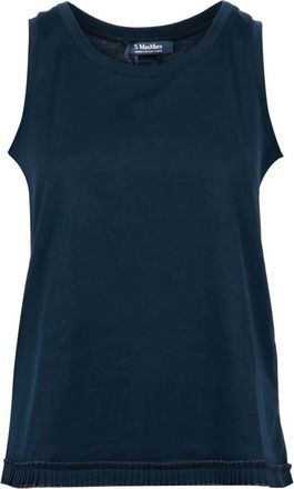 Max Mara Dames, Tops, Blauw, Maat: XL Katoen