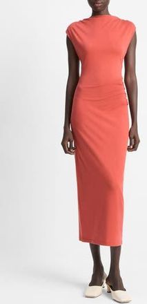 Vince Cowl Neck Pima Cotton Midi Dress in Brick Rose at Nordstrom Rack, Size Small