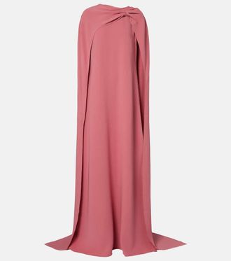 Oscar De La Renta Caped silk-blend gown