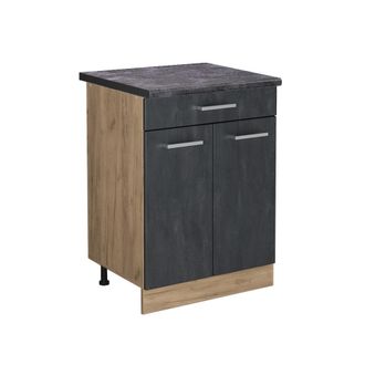 Vicco Mueble Bajo De Cocina R-line, Hormig&oacute;n Negro, 60 Cm Et Antracita