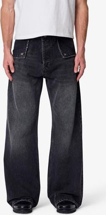 mnml Mule Pocket Kick Flare Jeans in Washed Black at Nordstrom, Size 34