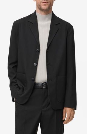 Mango Slim Fit Suit Blazer in Black at Nordstrom, Size 40