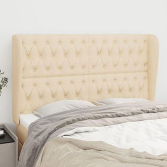 vidaXL Cabecero Con Orejas De Tela Color Crema 147x23x118/128 Cm Vidaxl