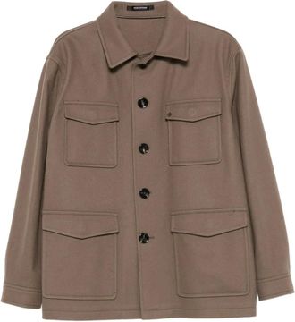 Tagliatore Milton overhemd met zak - Bruin