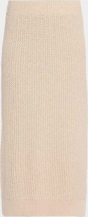 Lafayette 148 New York Cable-Knit Cashmere Midi Skirt
