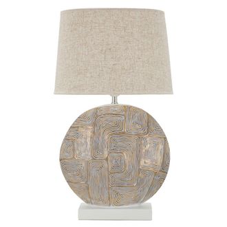 Mauro Ferretti L&aacute;mpara de mesa en resina dorada &oslash; cm 38x64