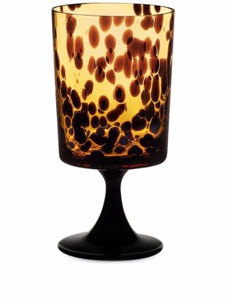 Dolce & Gabbana leopard-effect wine glass - unisex - glass - One Size - Yellow