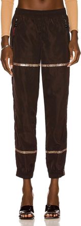 Adam Selman Womens Windbreaker Taped Pants In Black
