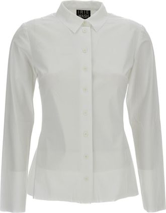 Iri&eacute; White Fitted Pointed Collar Casual Shirt