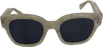 Amiri Womens Classic Logo Sunglasses In White/black/silver