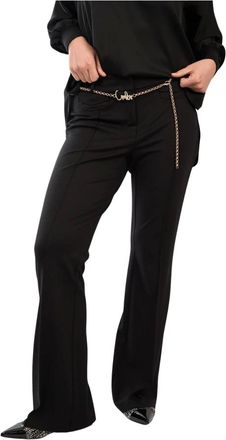 Cambio Broeken, Dames, Zwart, XL, Leer, Wide Flare Broeken