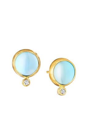 Syna Cirra Cabochon Studs in Blue Topaz at Nordstrom, Size Large