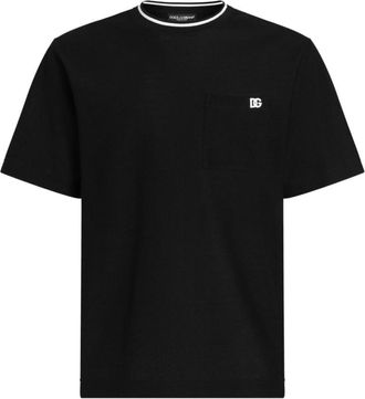 Dolce & Gabbana Black Crewneck Logo T-Shirt