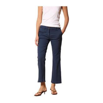 Mason's Wide Trousers, female, Blue, Size: XL Blue Trumpet Chino Pants Slim Fit