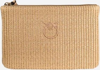Pinko Pinko Bast-Clutch mit Logo