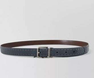 Dolce & Gabbana perforated reversible leather belt